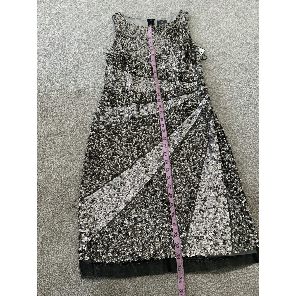 Adrianna Papell Sleeveless Sequin Party Cocktail Formal Dress Bronze Size 10 NWT - Picture 7 of 8